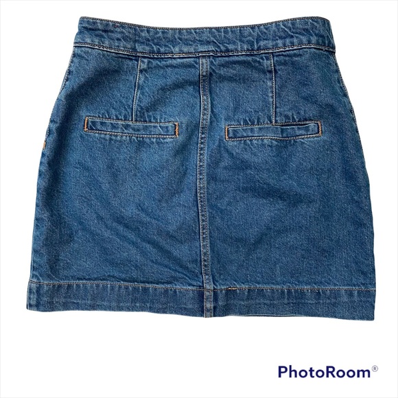 WE THE FREE Denim Jean Skirt button up Super High Rise Size 24 - 4 pockets - Picture 3 of 16